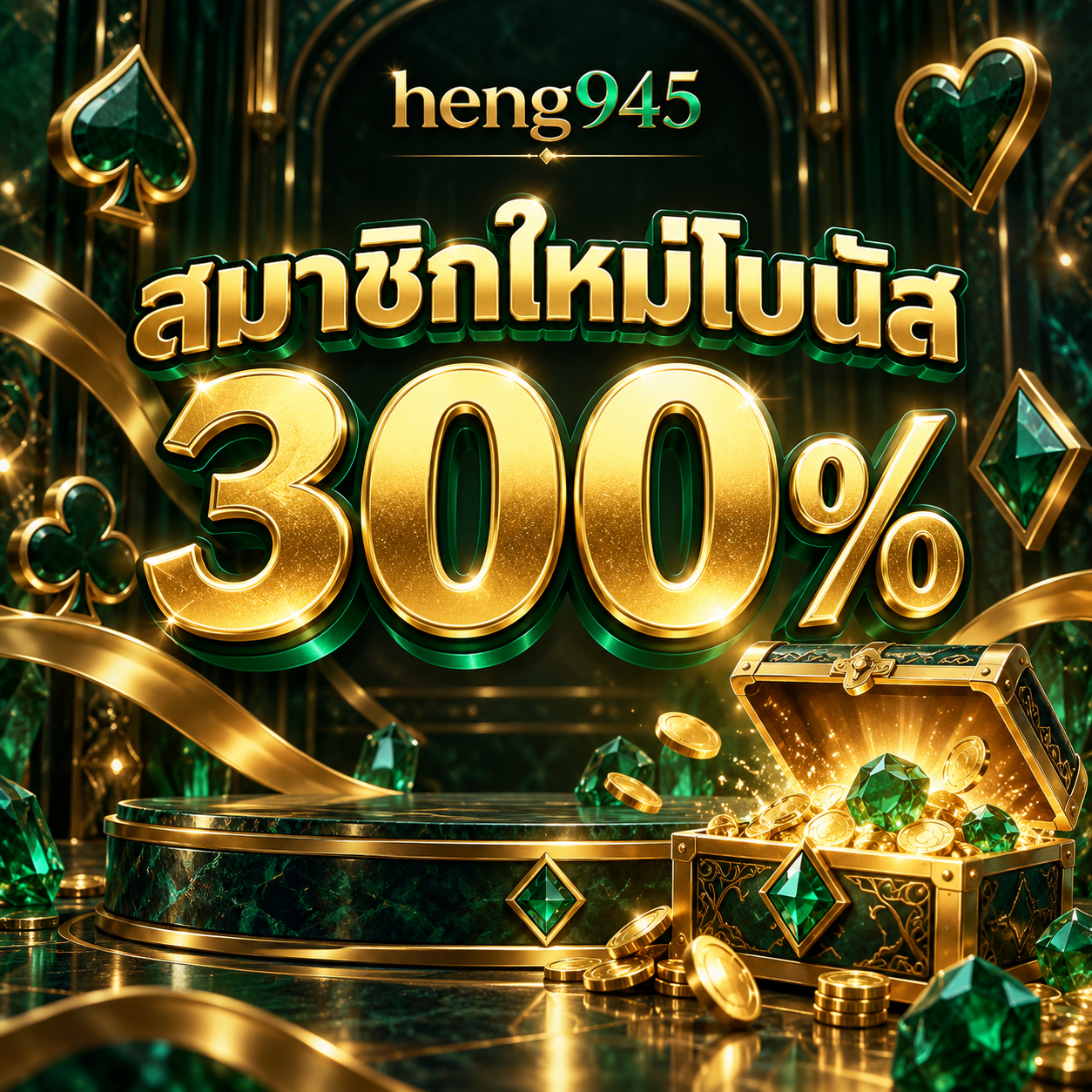 ภาพโปรโมชั่น heng945 สมาชิกใหม่โบนัส 300% พร้อมหีบโบนัส